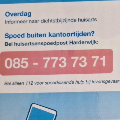 nieuw telefoonnummer Huisartsenpost weekenddienst